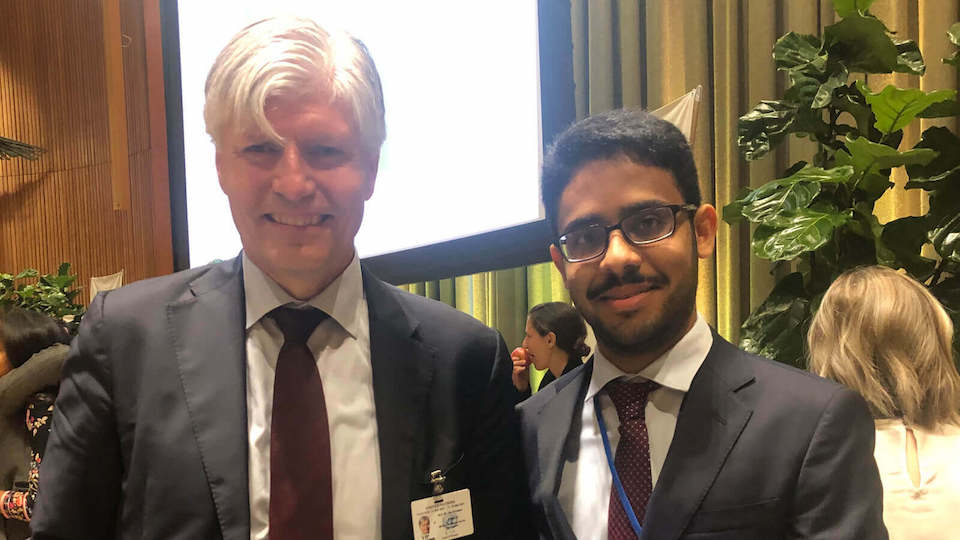 Hamad bin Humood Al Khalifa, first Bahraini to participate in the UN Youth Climate Summit, in New York